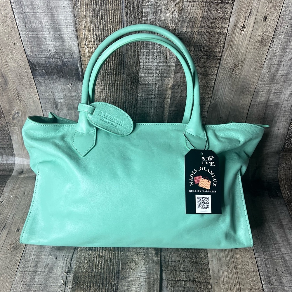 A. TESTONI top handle medium Leather shoulder Handbag - Picture 6 of 16